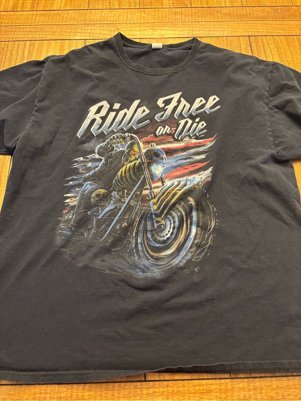 Men's Black 'Ride Free or Die' Graphic Tee